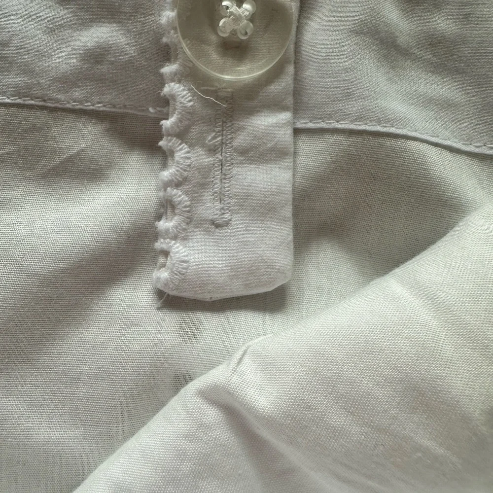 Banana Republic White Eyelet Mini Dress Small | 100% Cotton | Side Zip Summer - Picture 3 of 5